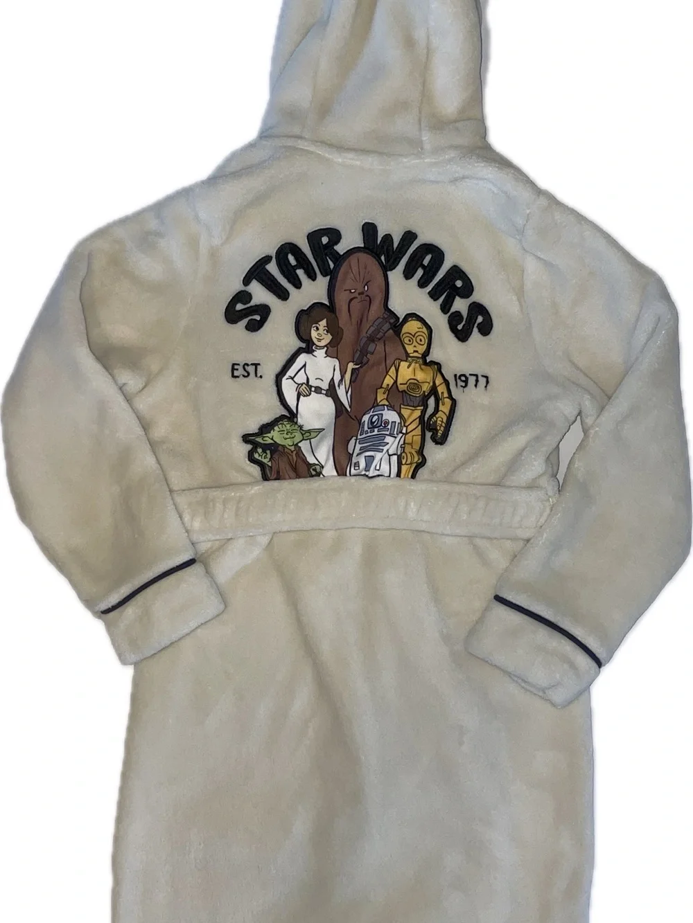 Star Wars Disney Parks Kids Retro Hooded Fleece Bathrobe Size 7/8